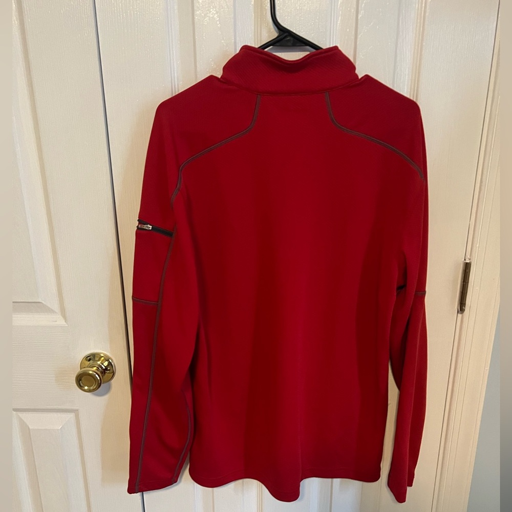 Pennant Sportswear Mens‎ Large Red Polyester 1/4 Zip Long Sleeve Jacket - Picture 2 of 3